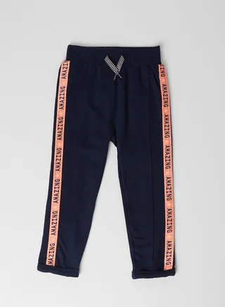 Kids Drawstring Waist Trousers Navy 