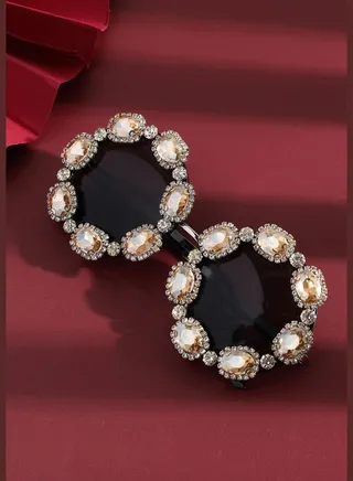 Gold Plated Designer Stone Western Wear Sunglass For Women