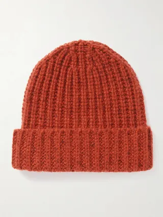 Ribbed Donegal Cashmere Beanie