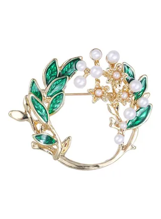 Cute Coconut Tree Fashionable Personality Pearl Brooch 
