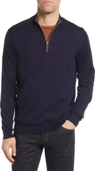 Autumn Crest Quarter Zip Wool & Lyocell Sweater