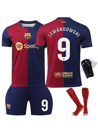 2024 European Cup Barcelona Children's Youth Football Jersey Four-piece Set No. 9 