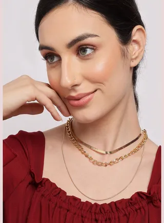 Pack of 3 Gold Plated Designer Chain