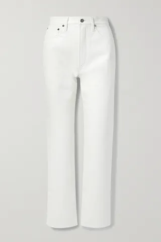 AGOLDE - '90s Pinch Waist Recycled Leather-blend Straight-leg Pants - Off-white
