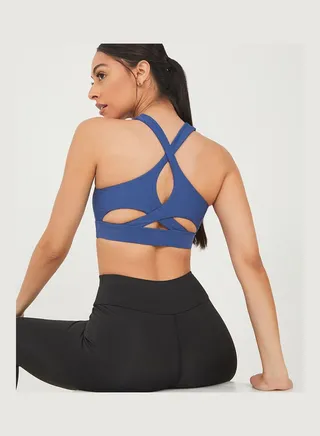 Cut Out Back Detail Active Sports Bra 