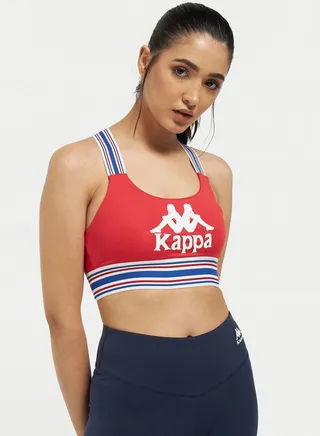Logo Printed Crossback Bra