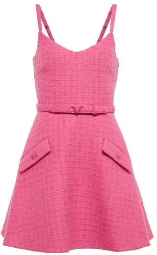 Wool-blend tweed minidress