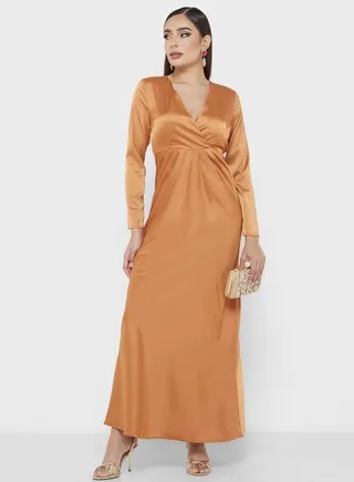 Surplice Neck Dress 