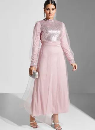 Embellished Detail Tulle Dress 