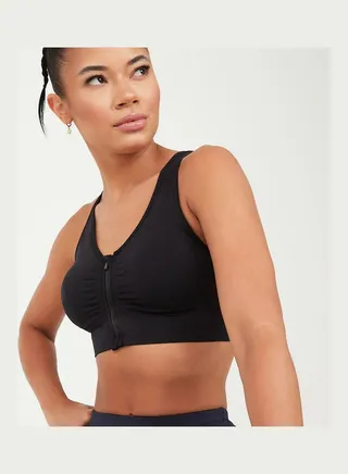 Front Zip Detail Sports Bra 