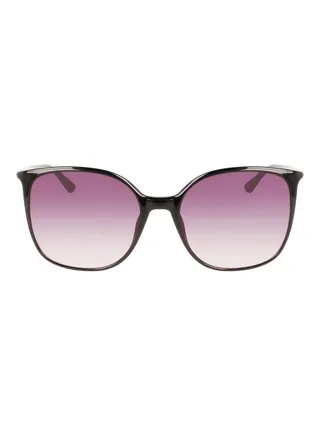 Women's Full Rim Injected Modified Rectangle Sunglasses CK22521S 5818 (001) Black 