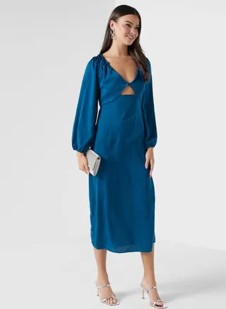 Cutout Detail Dress With Back Tie 