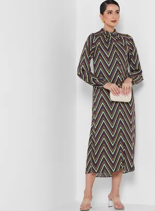 Printed Shirt Dress 