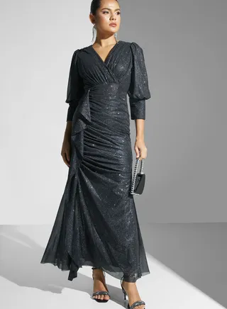 Ruched Detail Mermaid Cut Dress 