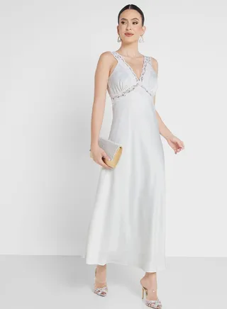 V-Neck Tiered Dress 
