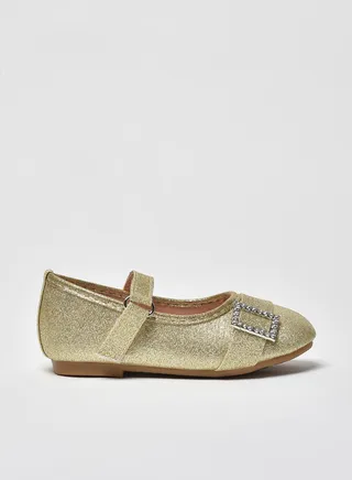 Dyed Pattern Flat Ballerinas Gold 
