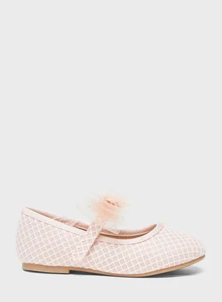 Kids Mesh Bow Ballerinas 