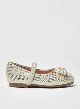 Dyed Pattern Flat Ballerinas Gold 