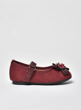 Dyed Pattern Flat Ballerinas Wine 