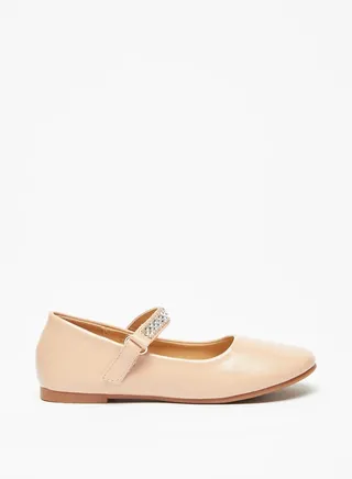 Girls Flora Bella Embellished Round Toe Ballerina Shoes with Hook and Loop Closure Ramadan Collection 