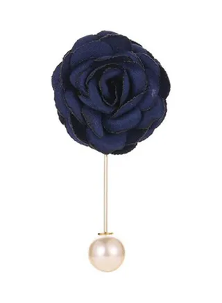 Camellia Flower Corsage Boutonniere Imitation Pearl Bride Brooch 