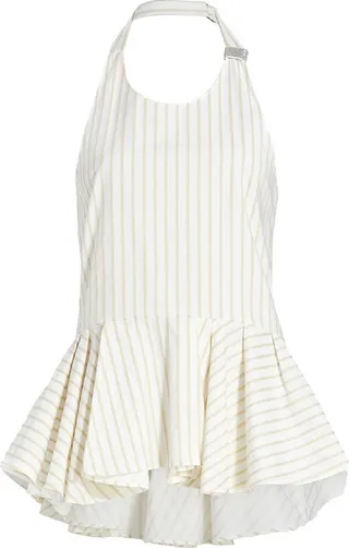 Striped Peplum Halterneck Top