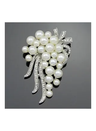 AD010-A Elegant Ladies Women Pearl Brooch Pins 