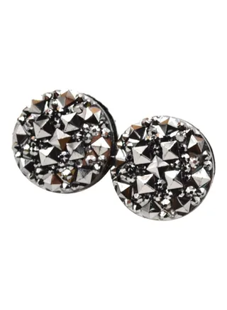 2-Piece Rhinestone Studded Magnetic Brooch 
