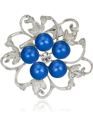 Fashionable Alloy Crystal Pearl Bead Inlay Brooch 