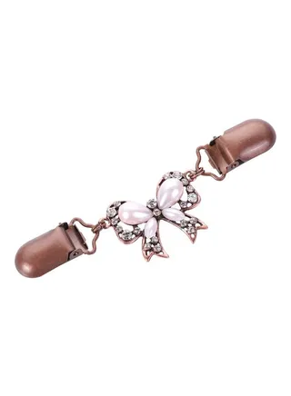 Stone Studded Bow Designed Brooch 