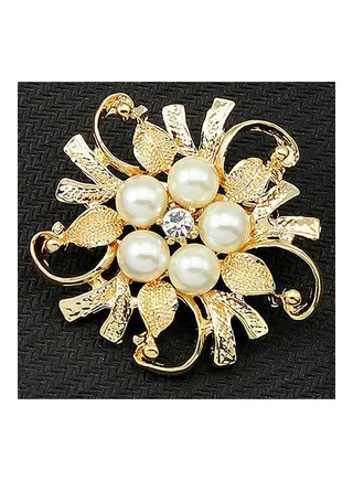 Flower Brooch Pin Rhinestone Crystal Bridal Jewelry 