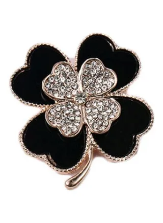 Gold Plated Stone Studded Flower Designed Brooch 