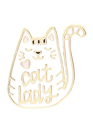 Letter Design Creative Cat Shaped Brooch 