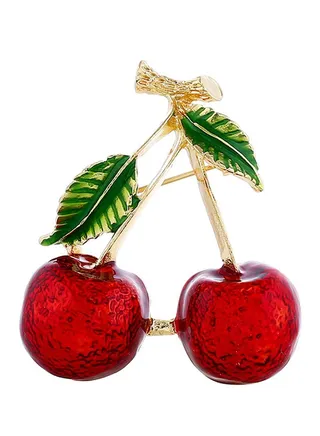 Creative Playful Cherry Brooch 