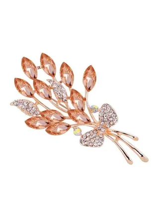 Flower Modeling Stone Studded Brooch 