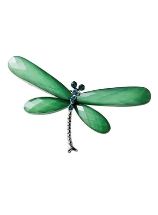 Acrylic Rhinestone Dragonfly Brooch 