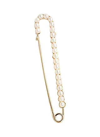 1-Piece Fashion Faux Pearl Rhinestone Brooch Safety Pin 
