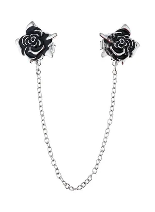 Collar Tip Lapel Brooch Pin With Chain 