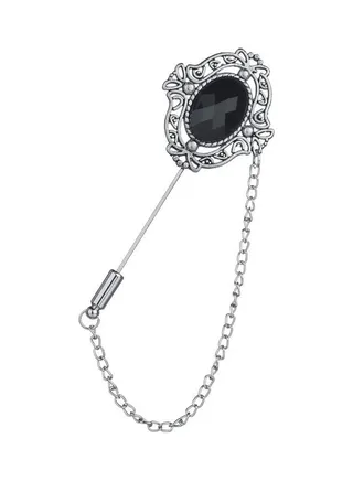 Rhinestone Tassel Chain Lapel Brooch Pin 