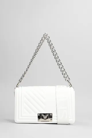 Flat S Shoulder Bag In White Pvc