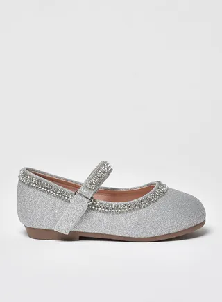 Dyed Pattern Flat Ballerinas Silver 
