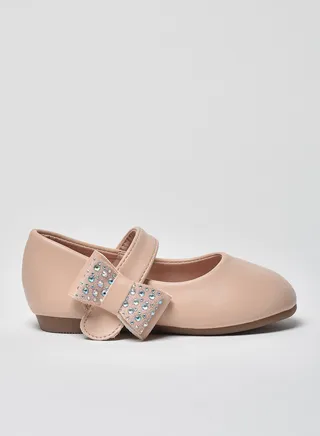 Velcro Flat Ballerinas Nude Pink 