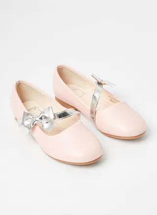 Girls Velcro Detail Stylish Ballerina Pink 