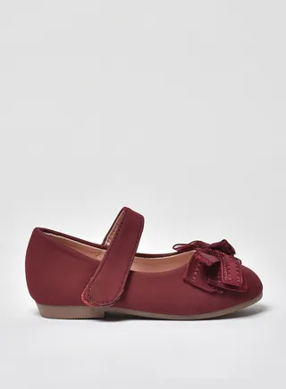 Velcro Flat Ballerinas Wine 