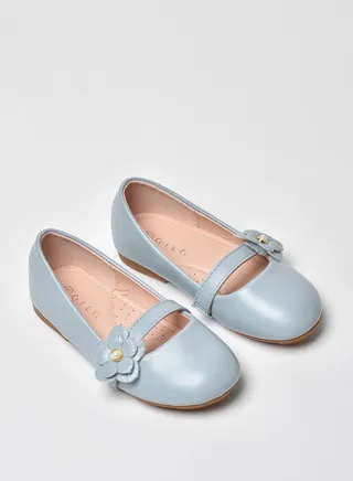 Girls Stylish Textured Ballerina Blue 