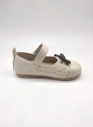 Girls Bow Detail Mary Janes Off-White 