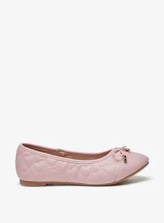 Girl's Bow Accent Slip-On Round Toe Ballerina Shoes Ramadan Collection 