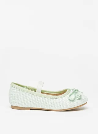 Girl's Bow Accented Round Toe Slip-On Mary Jane Shoes 
