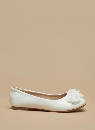 Girls Flora Bella Applique Detail Slip On Ballerina Shoes Ramadan Collection 
