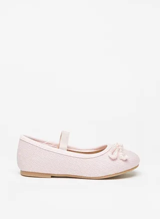 Girl's Bow Accented Round Toe Slip-On Mary Jane Shoes 